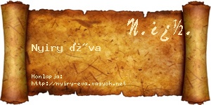 Nyiry Éva névjegykártya